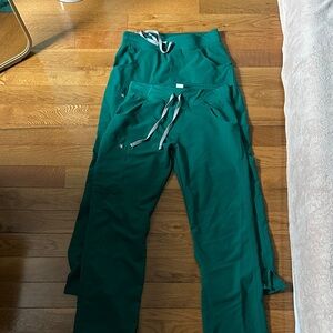 Figs Hunter Green Technical Pants x2